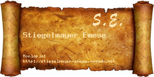 Stiegelmayer Emese névjegykártya
